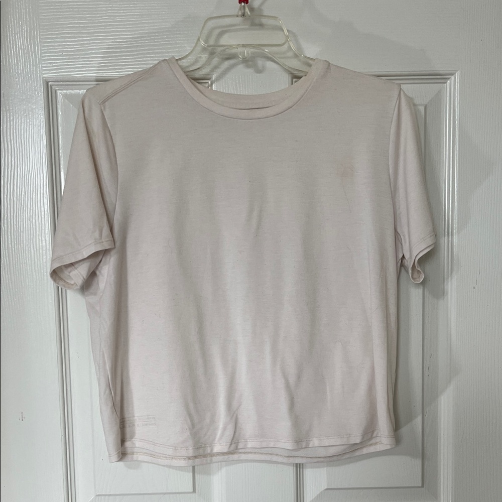 Outdoor Voices Cream Short Sleeve Crew Tee